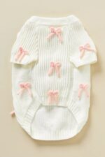Pink Bow-3D Motif Pet Sweater - Image 3
